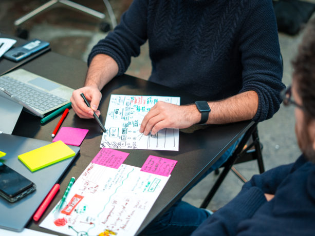 Image d'un atelier pendant la formation UX Stratégie à Laptop